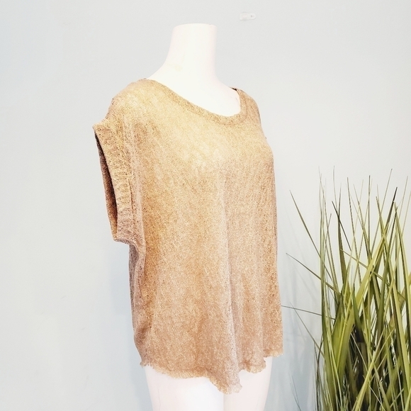 ZARA TRAFALUC COLLECTION GOLD METALLIC TOP - Picture 4 of 7